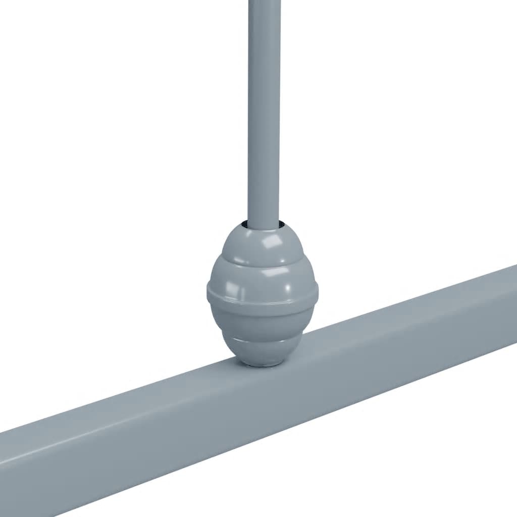 284505 vidaXL Bed Frame without Mattress Grey Metal 100x200 cm